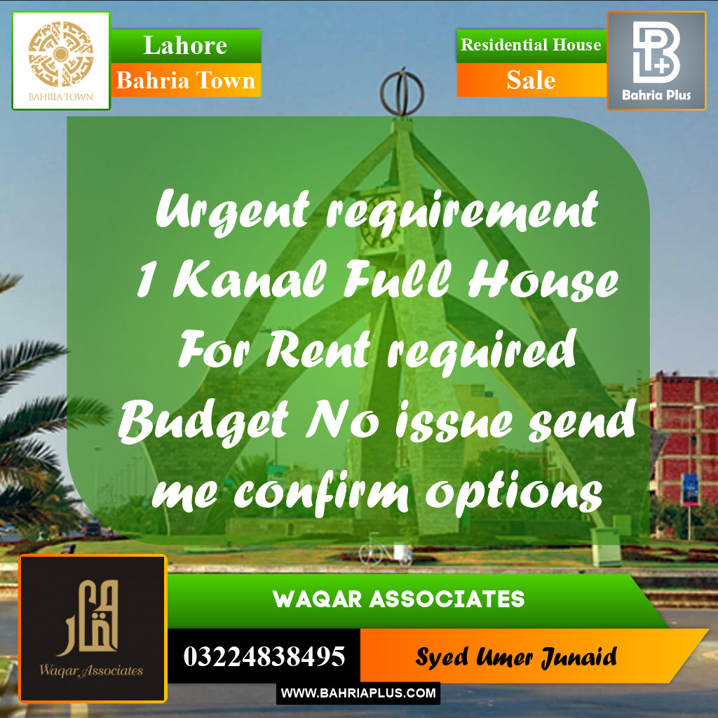 Residential House for Sale in Bahria Town, Lahore - (BP-259484)