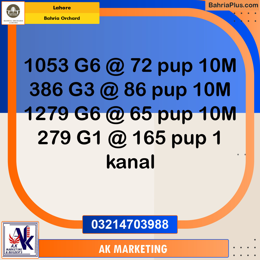 Residential Plot for Sale in Bahria Orchard, Lahore - (BP-259495)