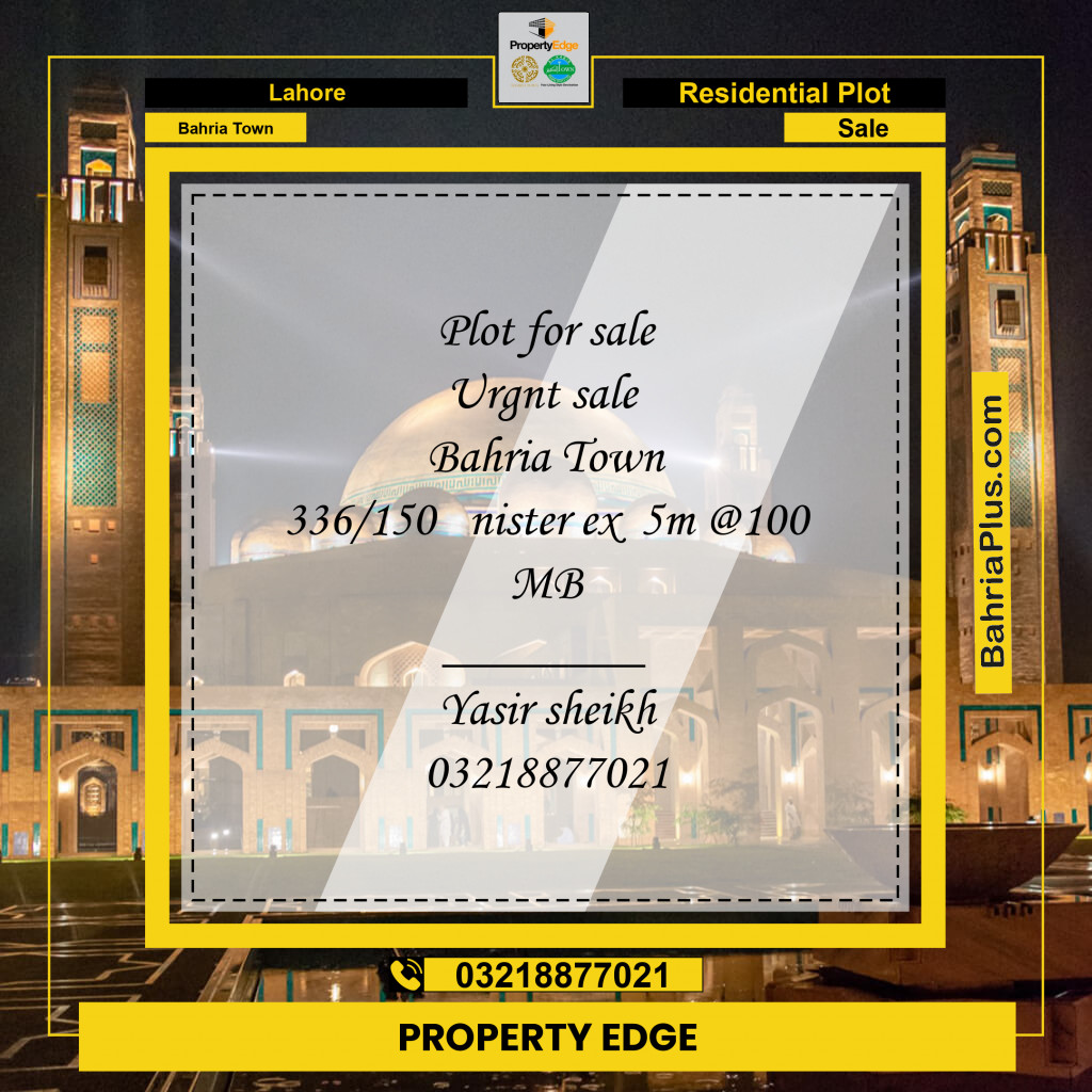 Residential Plot for Sale in Bahria Town, Lahore - (BP-259522)