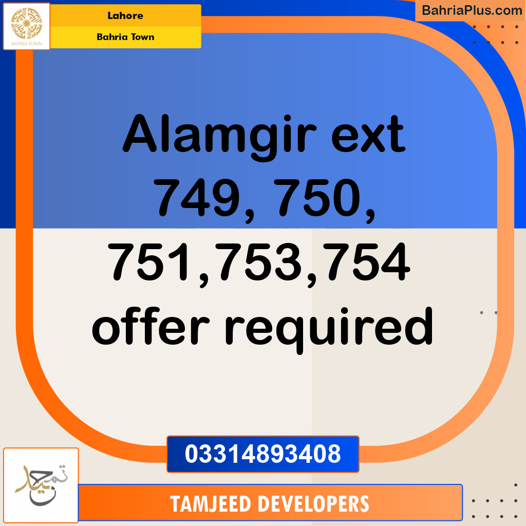 Residential Plot for Sale in Bahria Town, Lahore - (BP-259530)