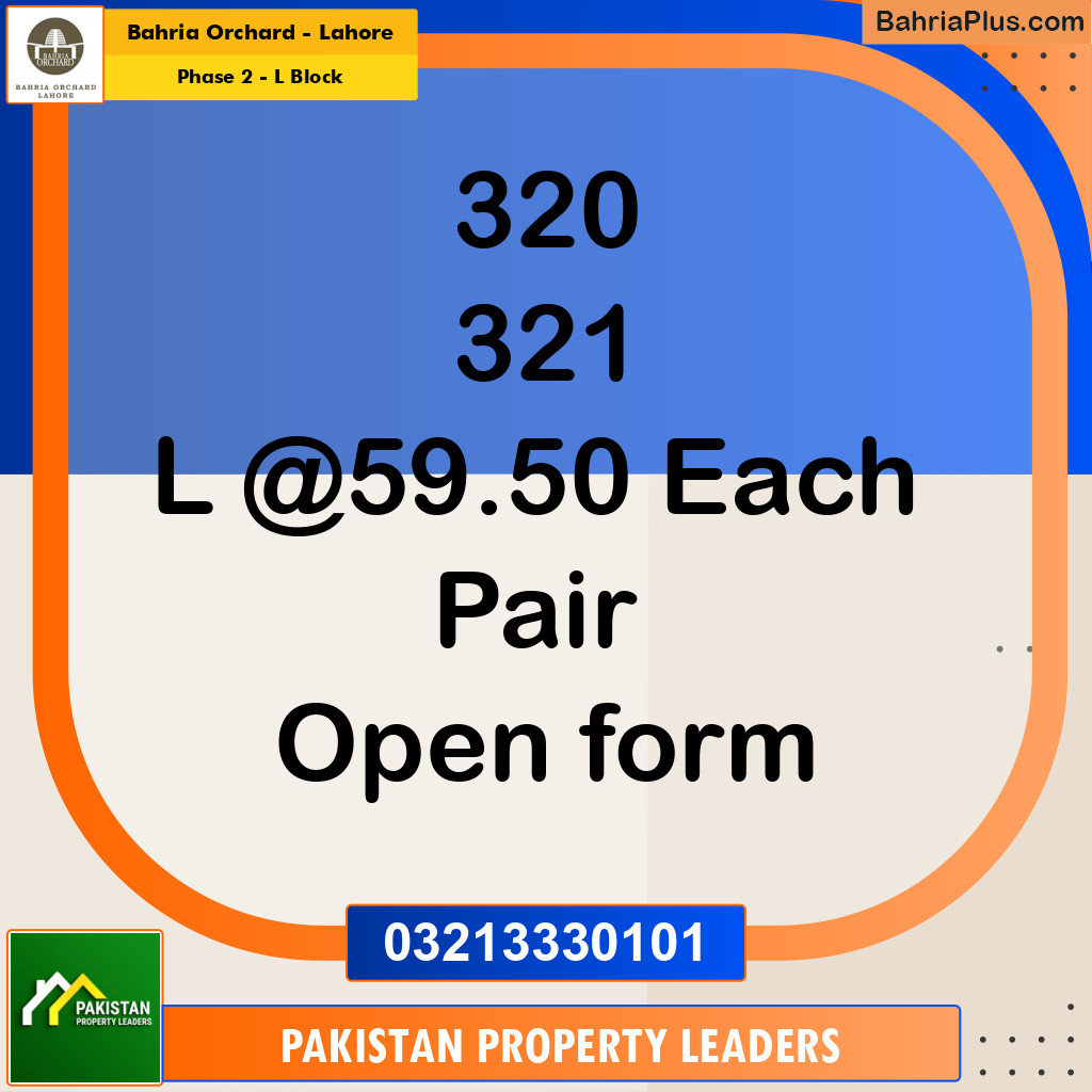 5 Marla Residential Plot for Sale in Phase 2 - L Block -  Bahria Orchard, Lahore - (BP-259617)