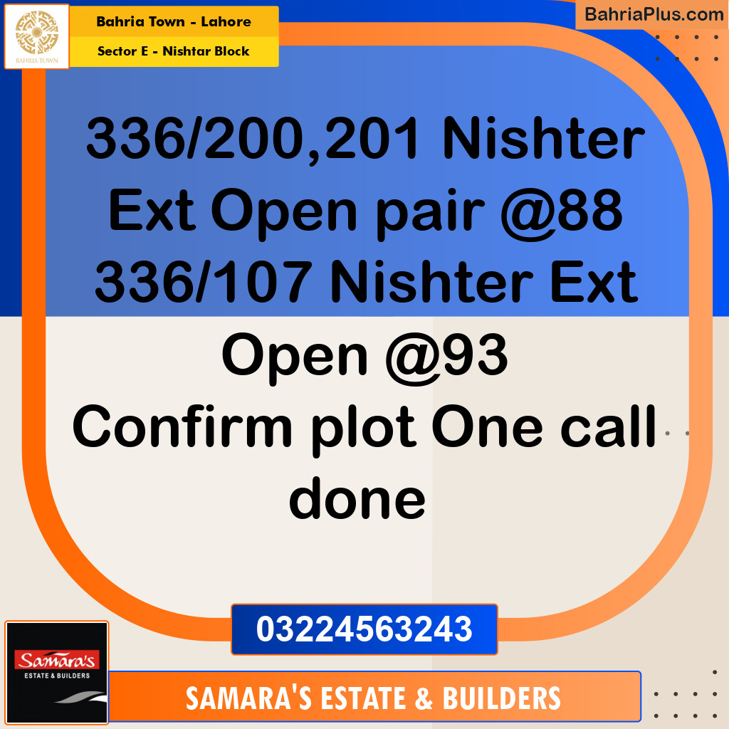 5 Marla Residential Plot for Sale in Sector E - Nishtar Block -  Bahria Town, Lahore - (BP-259627)