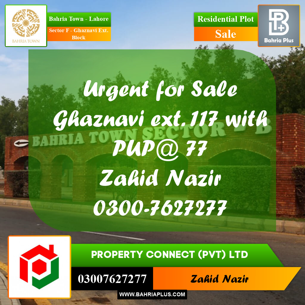 Residential Plot for Sale in Sector F - Ghaznavi Ext. Block -  Bahria Town, Lahore - (BP-259673)