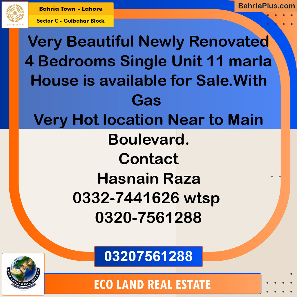 10.66 Marla Residential House for Sale in Sector C - Gulbahar Block -  Bahria Town, Lahore - (BP-259685)