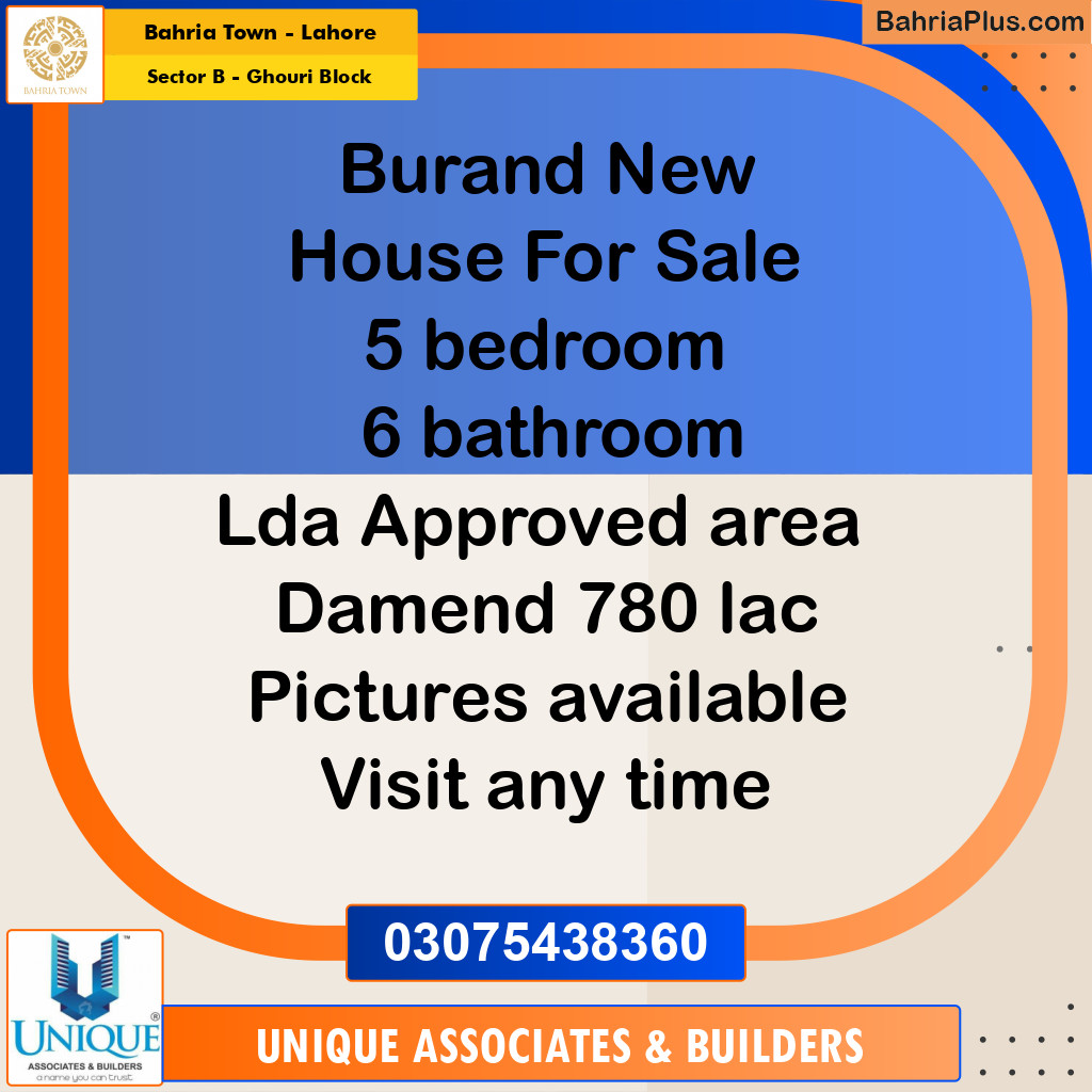 1 Kanal Residential House for Sale in Sector B - Ghouri Block -  Bahria Town, Lahore - (BP-259768)