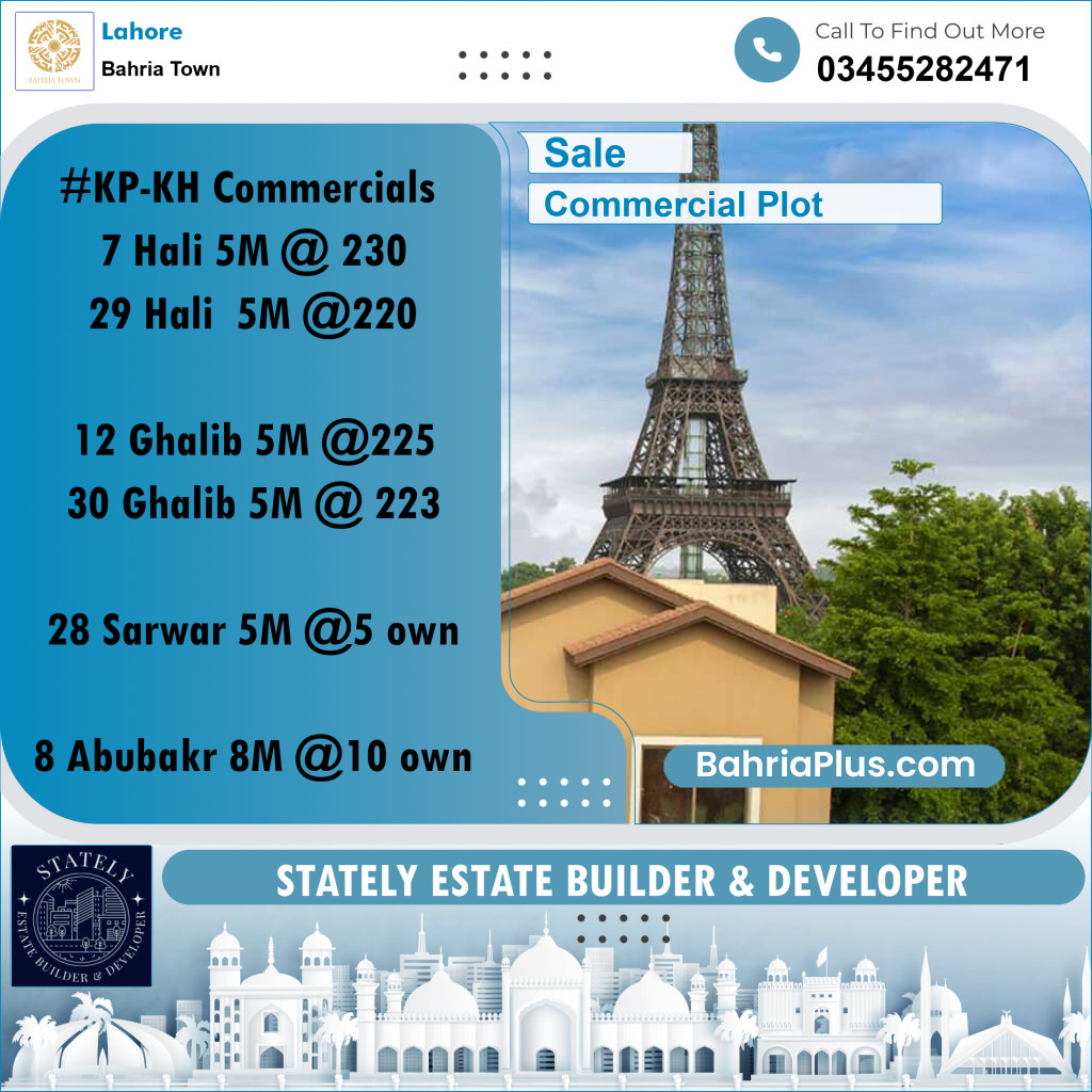 Commercial Plot for Sale in Bahria Town, Lahore - (BP-259773)