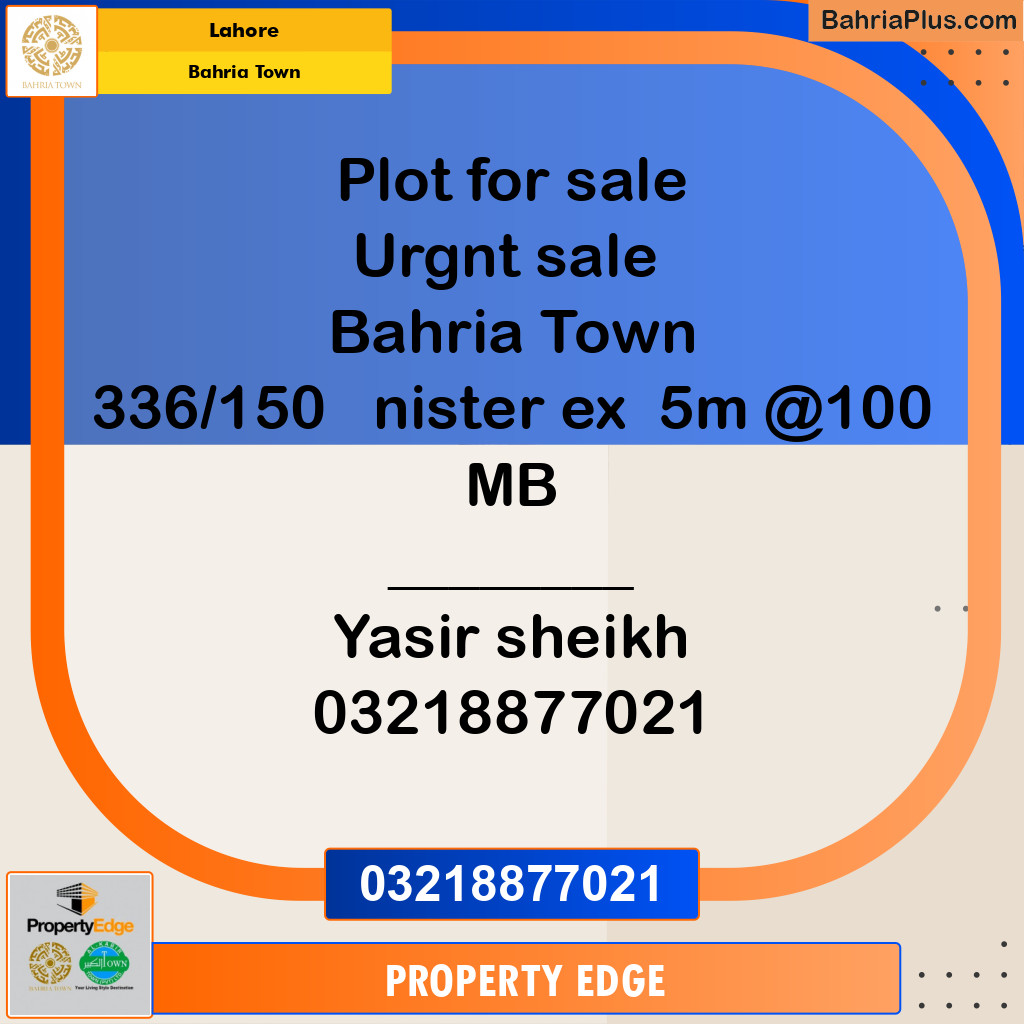 Residential Plot for Sale in Bahria Town, Lahore - (BP-259807)