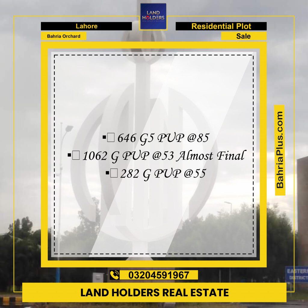 Residential Plot for Sale in Bahria Orchard, Lahore - (BP-259837)