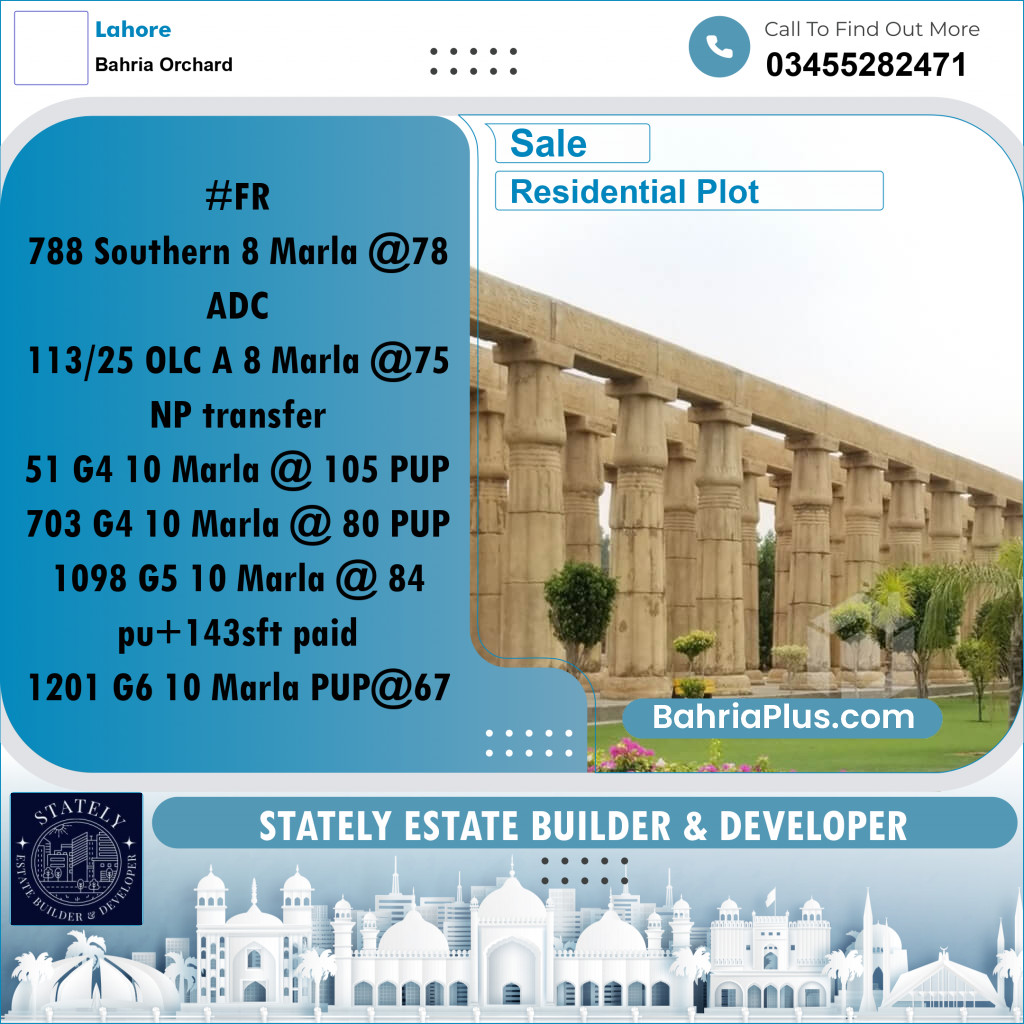 Residential Plot for Sale in Bahria Orchard, Lahore - (BP-259846)