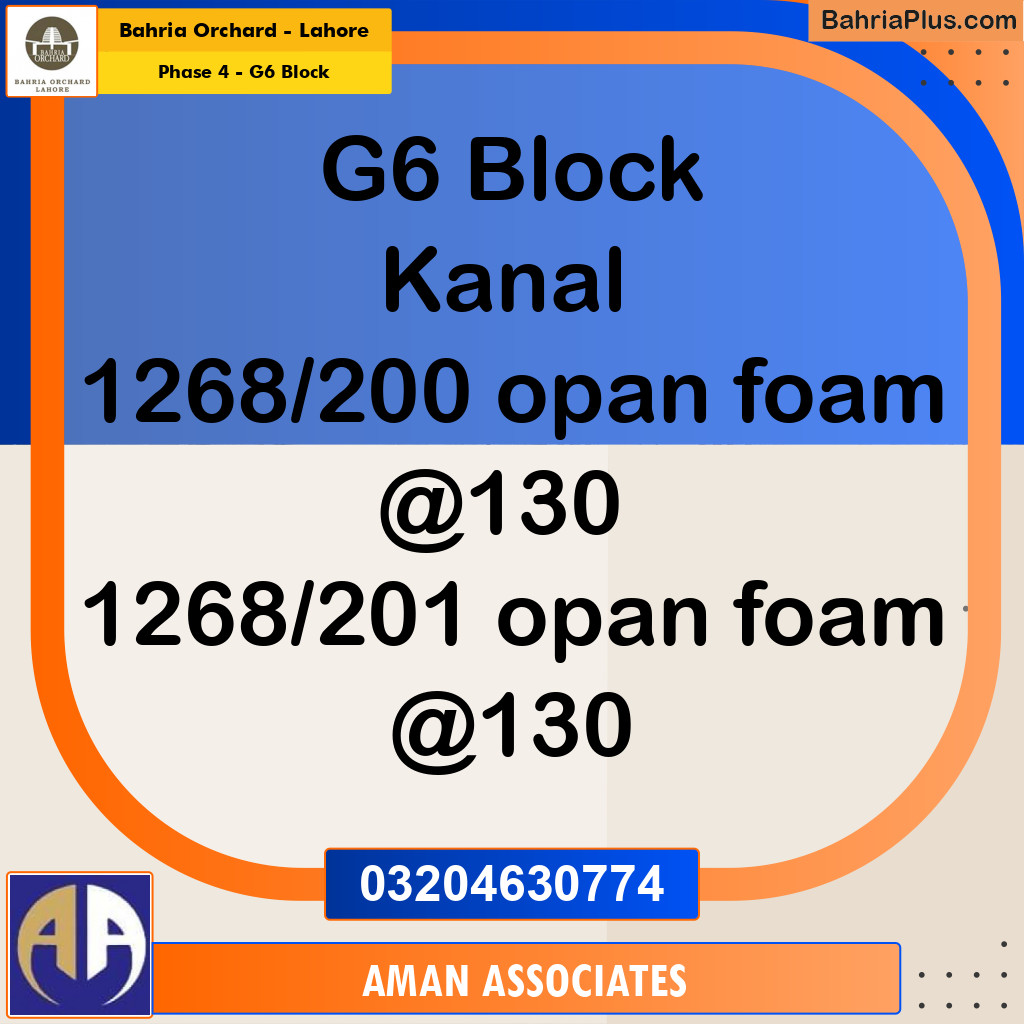 1 Kanal Residential Plot for Sale in Phase 4 - G6 Block -  Bahria Orchard, Lahore - (BP-259898)