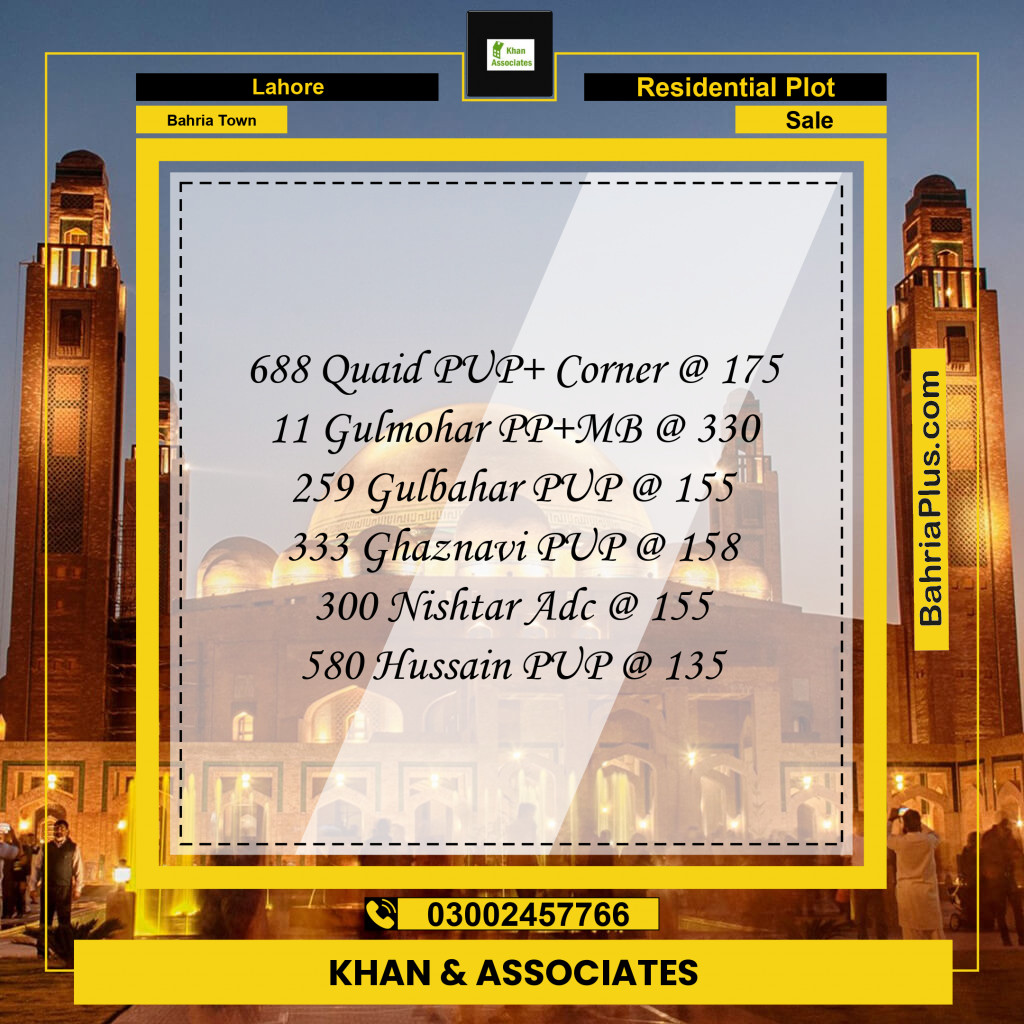 Residential Plot for Sale in Bahria Town, Lahore - (BP-259935)