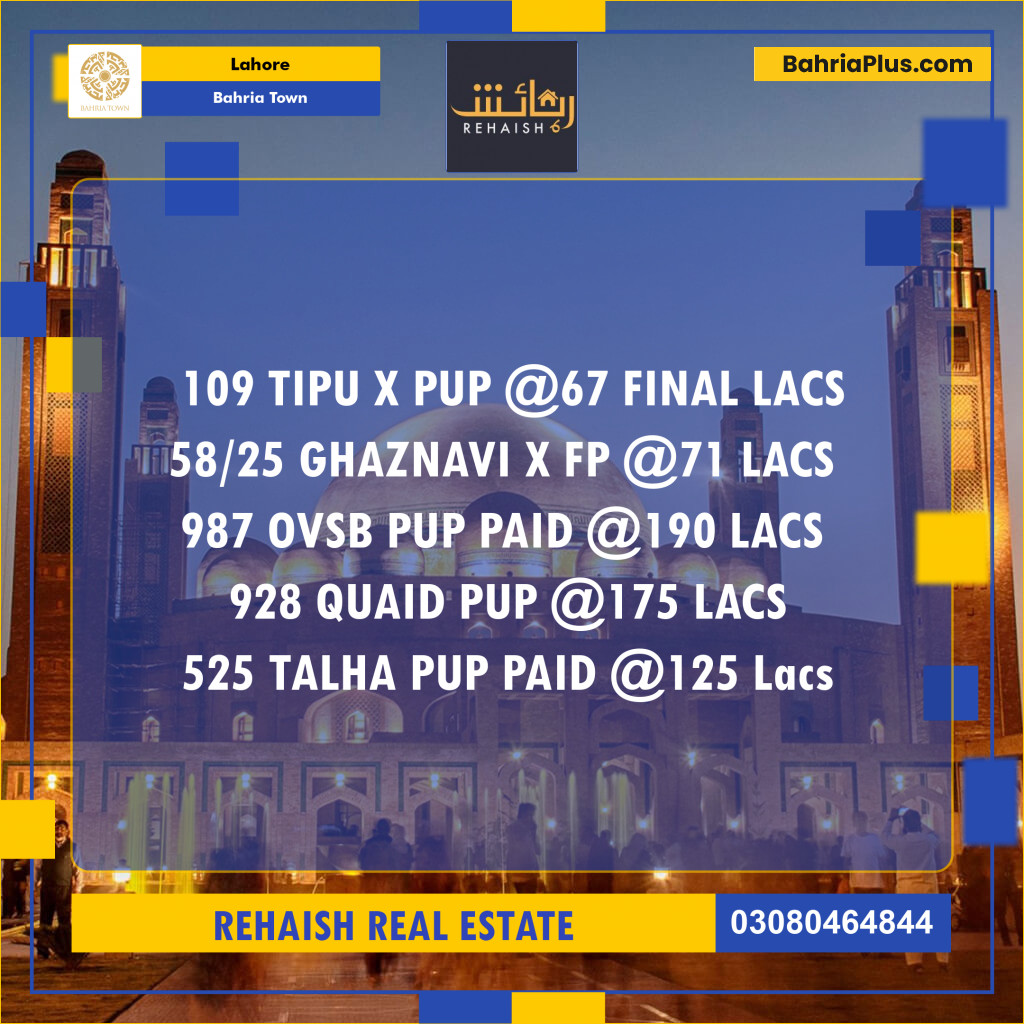 Residential Plot for Sale in Bahria Town, Lahore - (BP-259959)