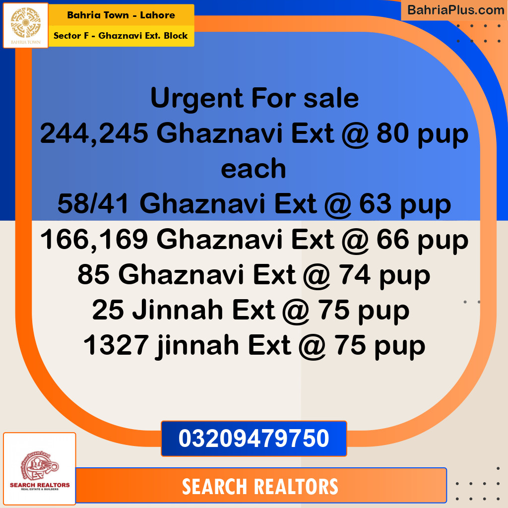 5 Marla Residential Plot for Sale in Sector F - Ghaznavi Ext. Block -  Bahria Town, Lahore - (BP-260037)