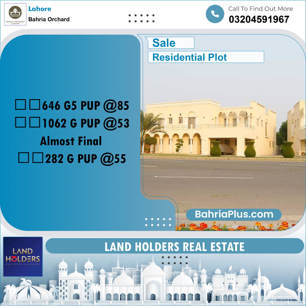 Residential Plot for Sale in Bahria Orchard, Lahore - (BP-260082)