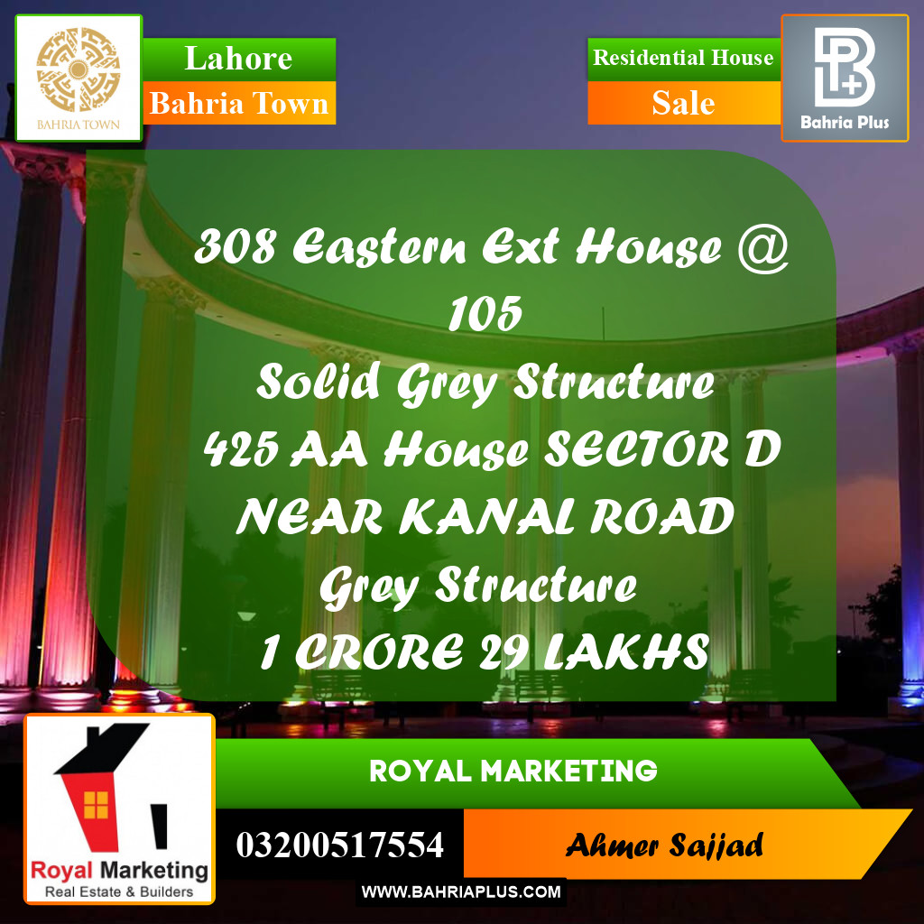 Residential House for Sale in Bahria Town, Lahore - (BP-260132)