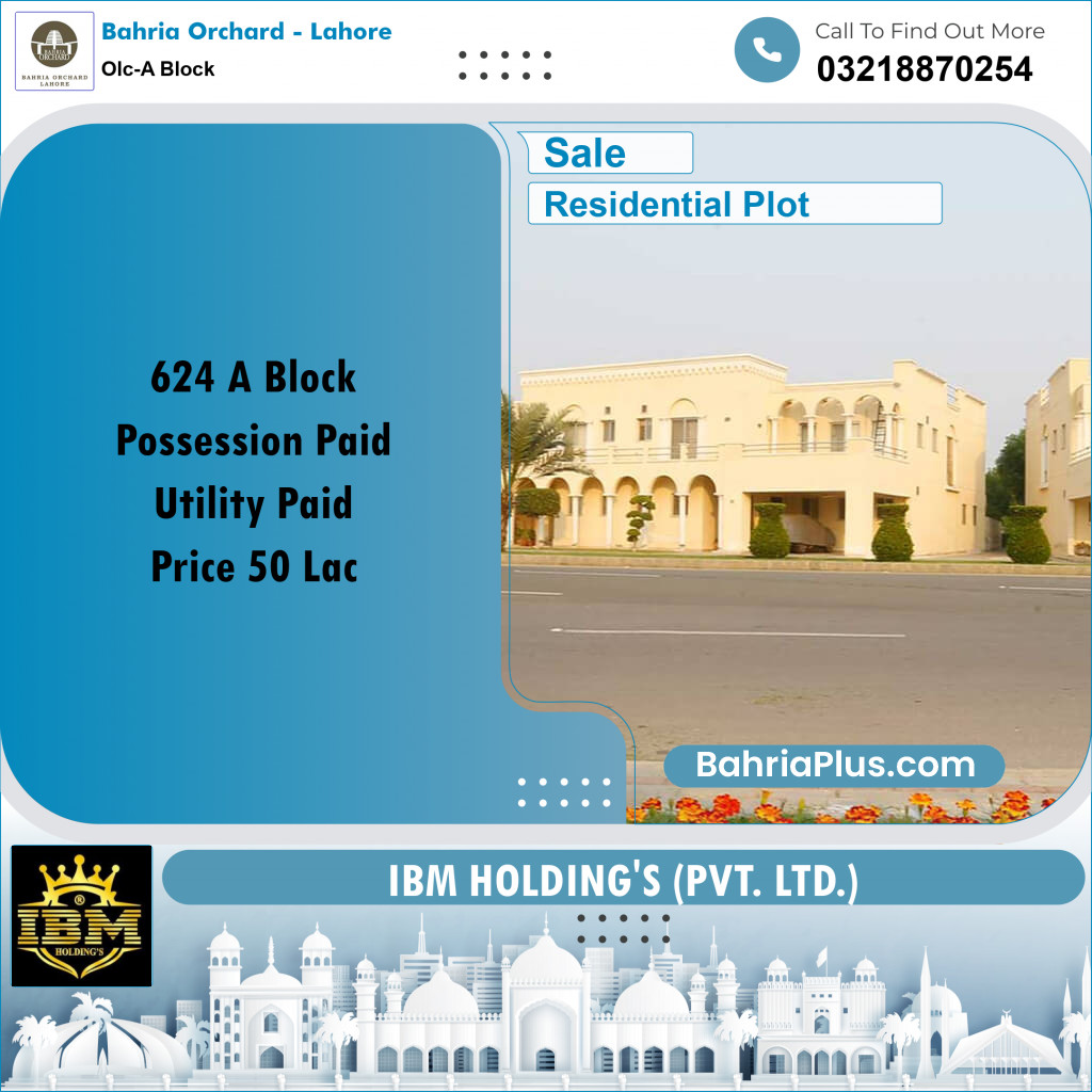5 Marla Residential Plot for Sale in OLC-A Block -  Bahria Orchard, Lahore - (BP-260158)