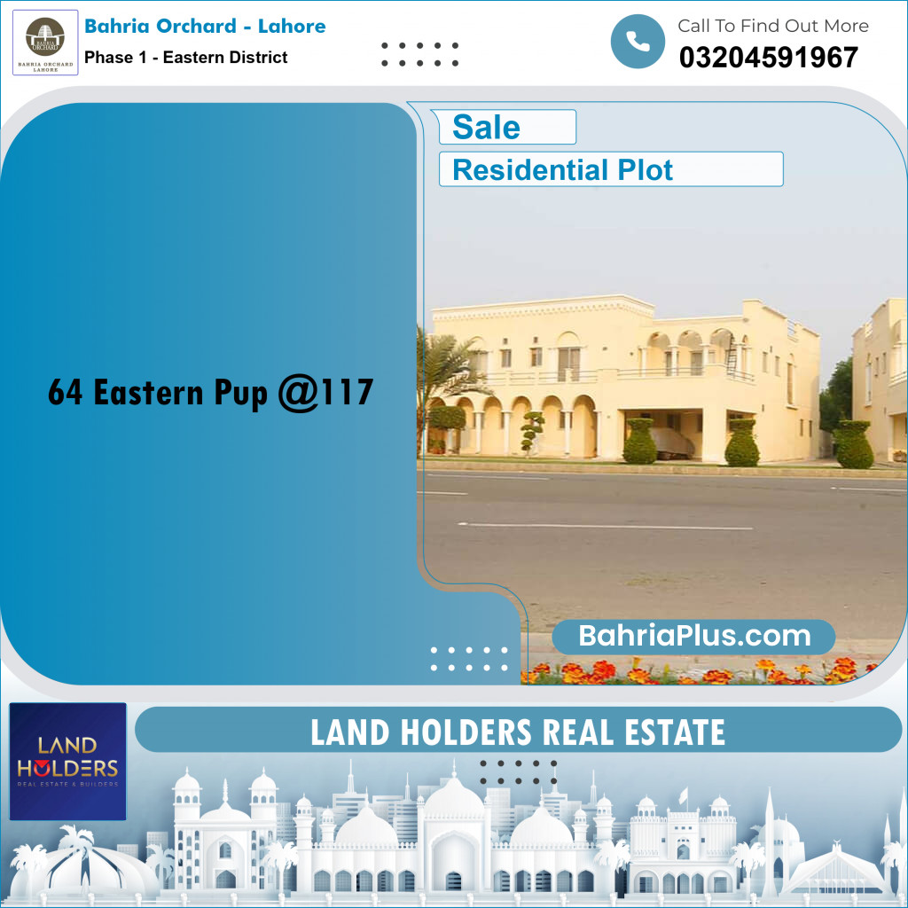 10 Marla Residential Plot for Sale in Phase 1 - Eastern District -  Bahria Orchard, Lahore - (BP-260216)