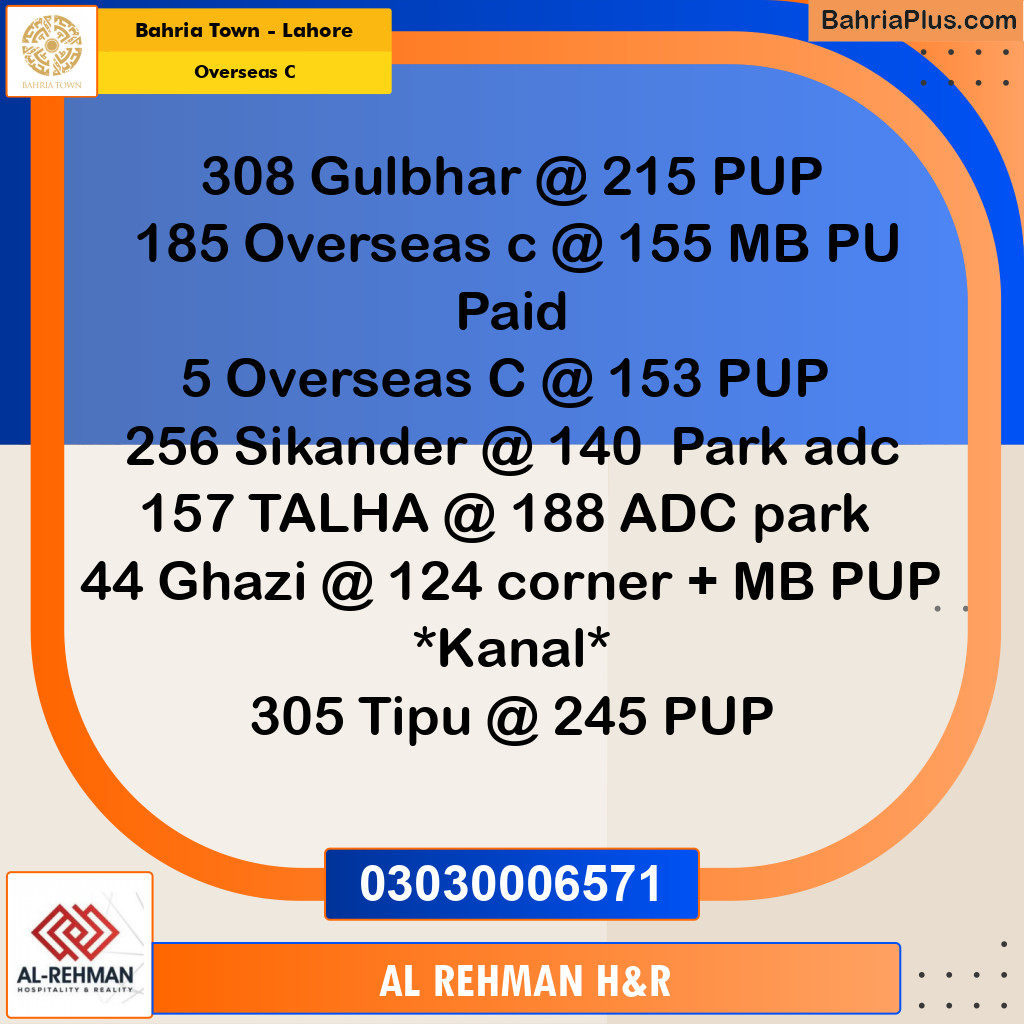 10 Marla Residential Plot for Sale in Overseas C -  Bahria Town, Lahore - (BP-260271)