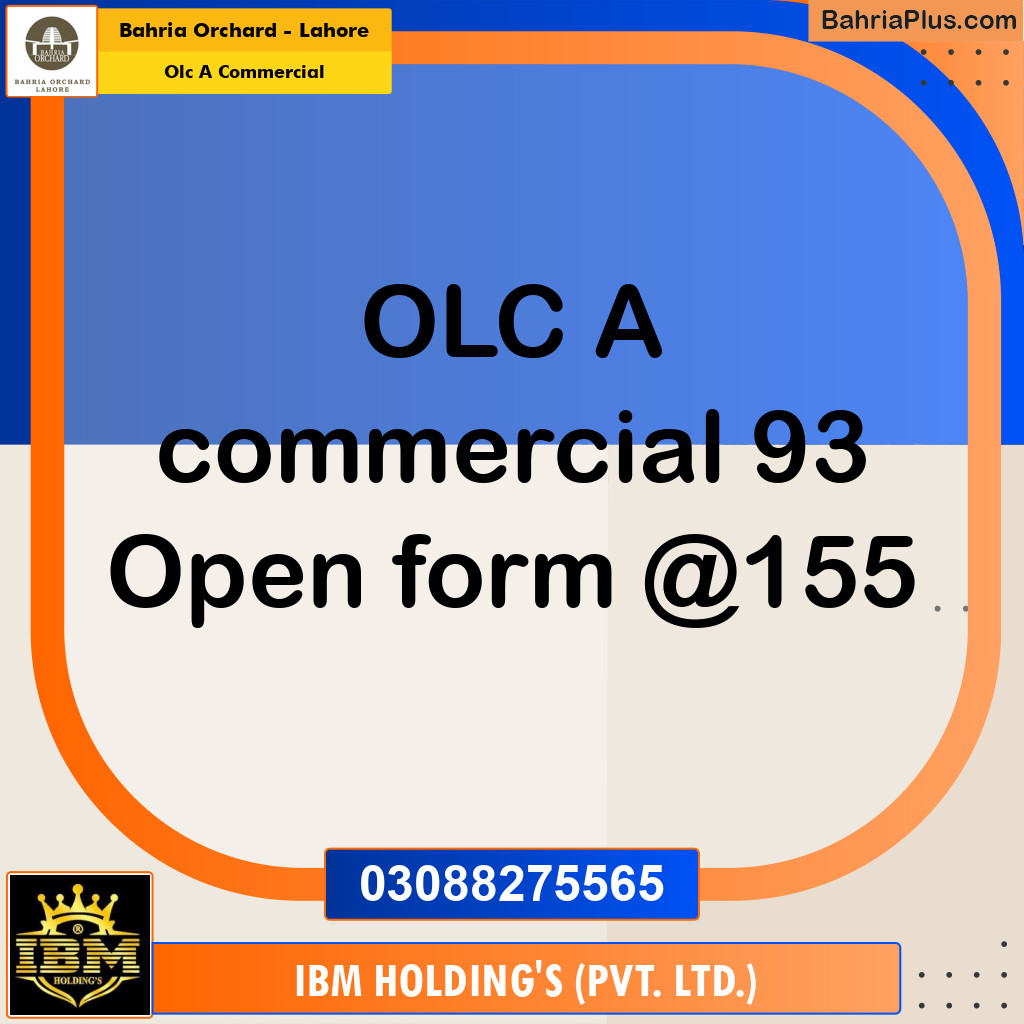 5 Marla Commercial Plot for Sale in OLC A Commercial -  Bahria Orchard, Lahore - (BP-260294)