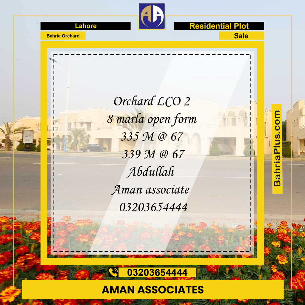Residential Plot for Sale in Bahria Orchard, Lahore - (BP-260341)