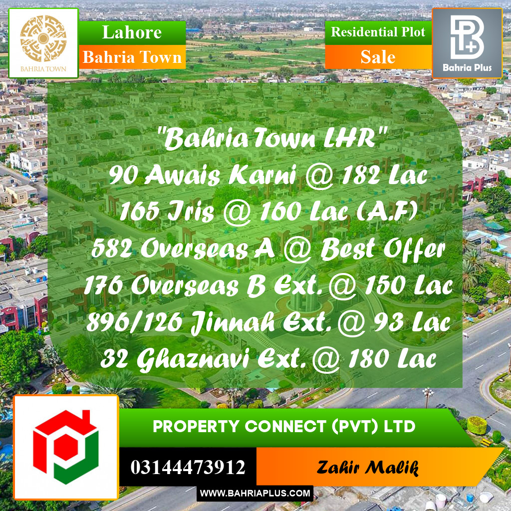 Residential Plot for Sale in Bahria Town, Lahore - (BP-260562)