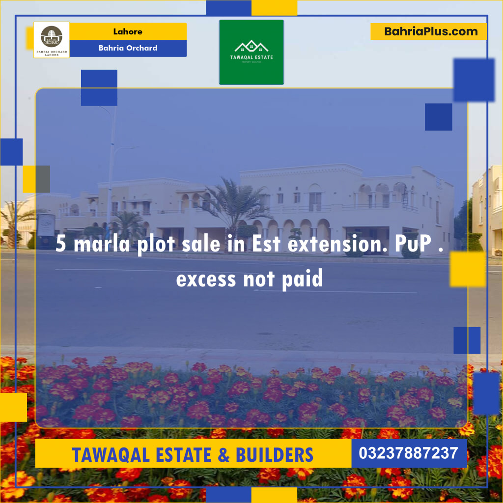 5 Marla Residential Plot for Sale in Bahria Orchard, Lahore - (BP-260579)