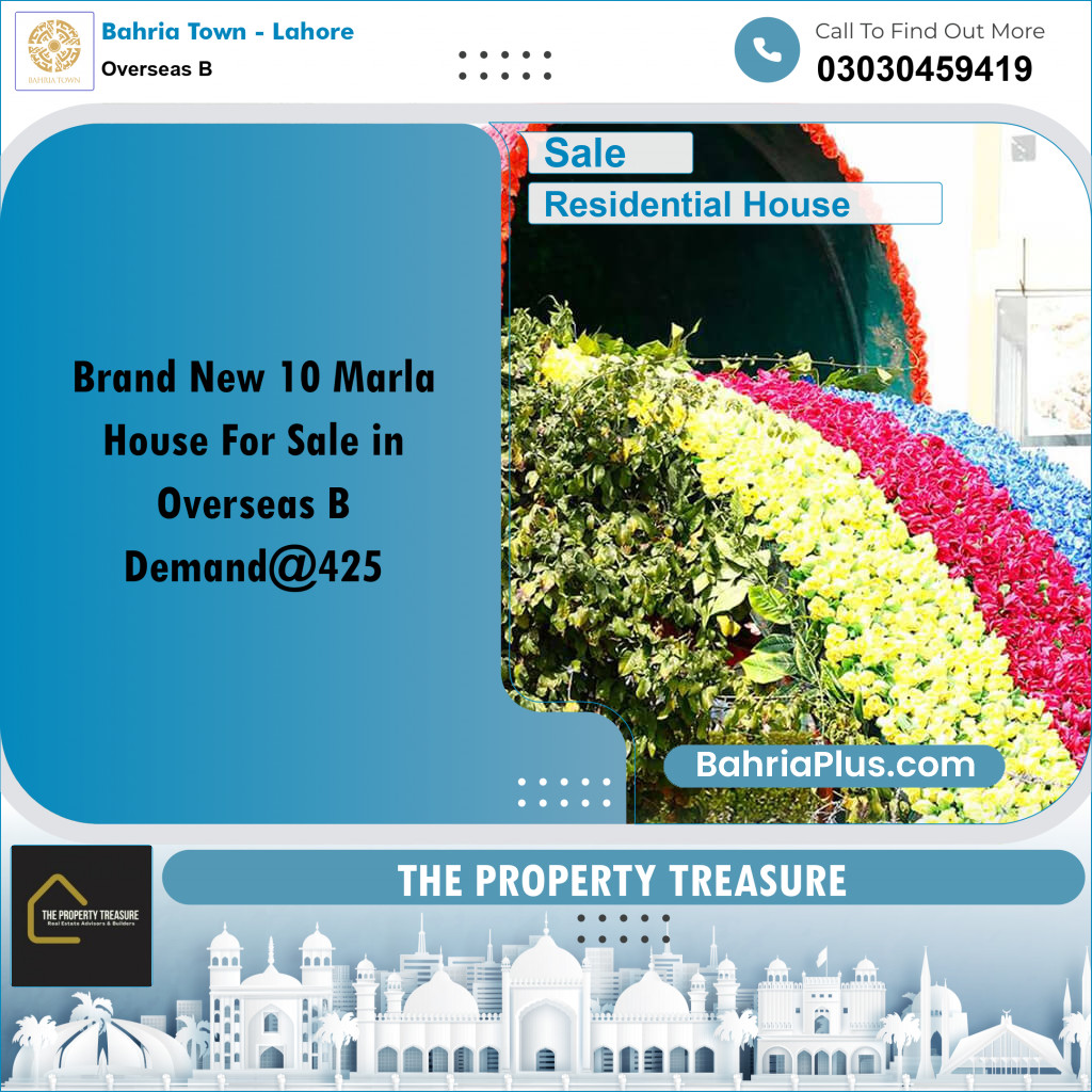10 Marla Residential House for Sale in Overseas B -  Bahria Town, Lahore - (BP-260597)