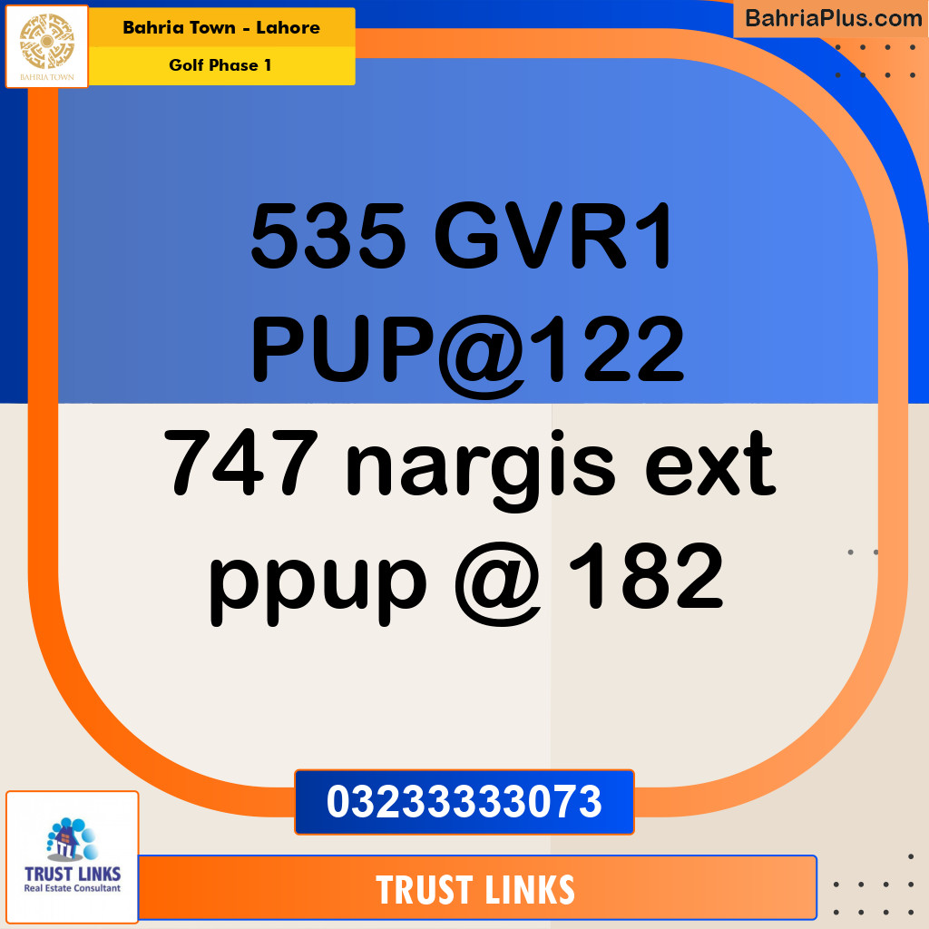 10 Marla Residential Plot for Sale in Golf Phase 1 -  Bahria Town, Lahore - (BP-260609)