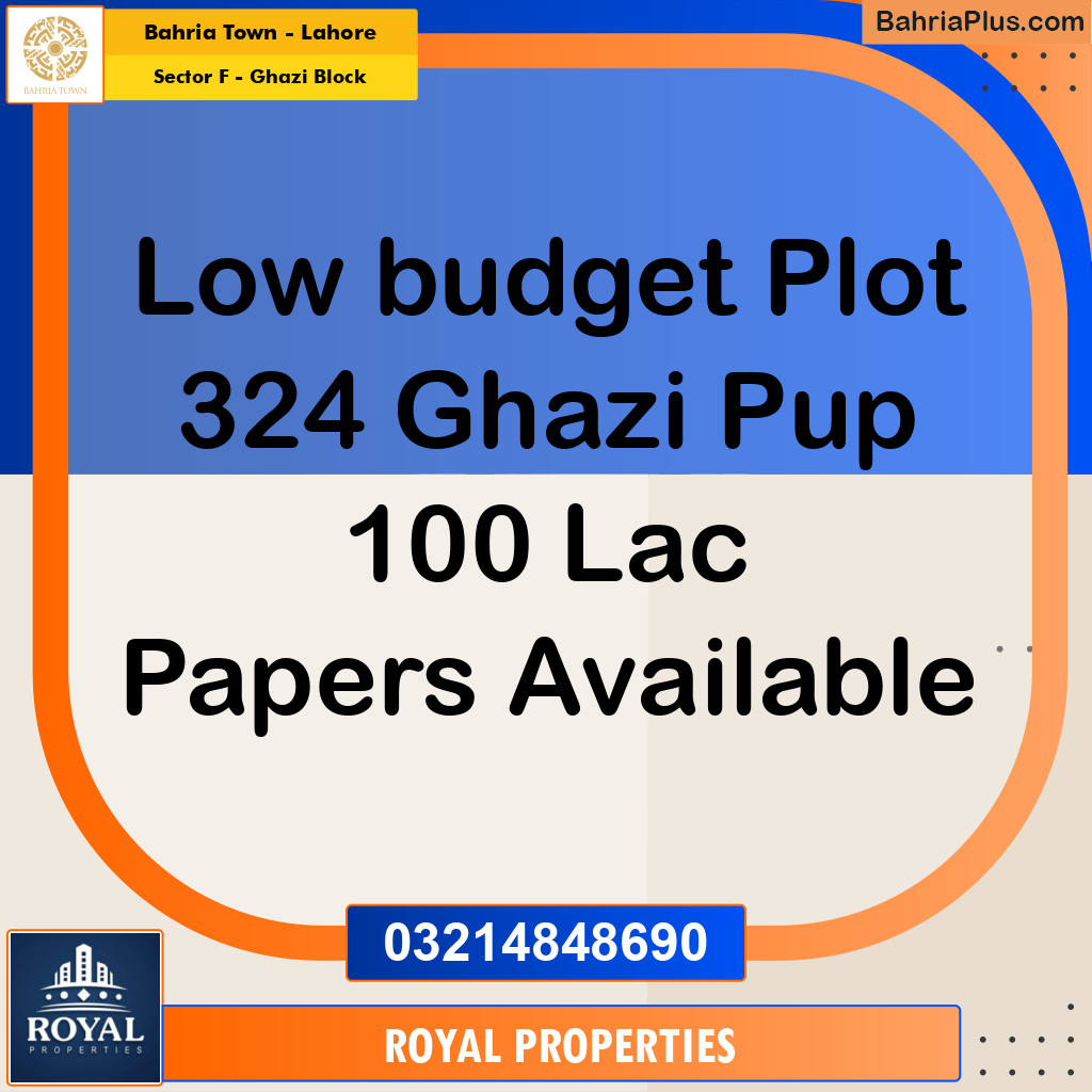 10 Marla Residential Plot for Sale in Sector F - Ghazi Block -  Bahria Town, Lahore - (BP-260632)
