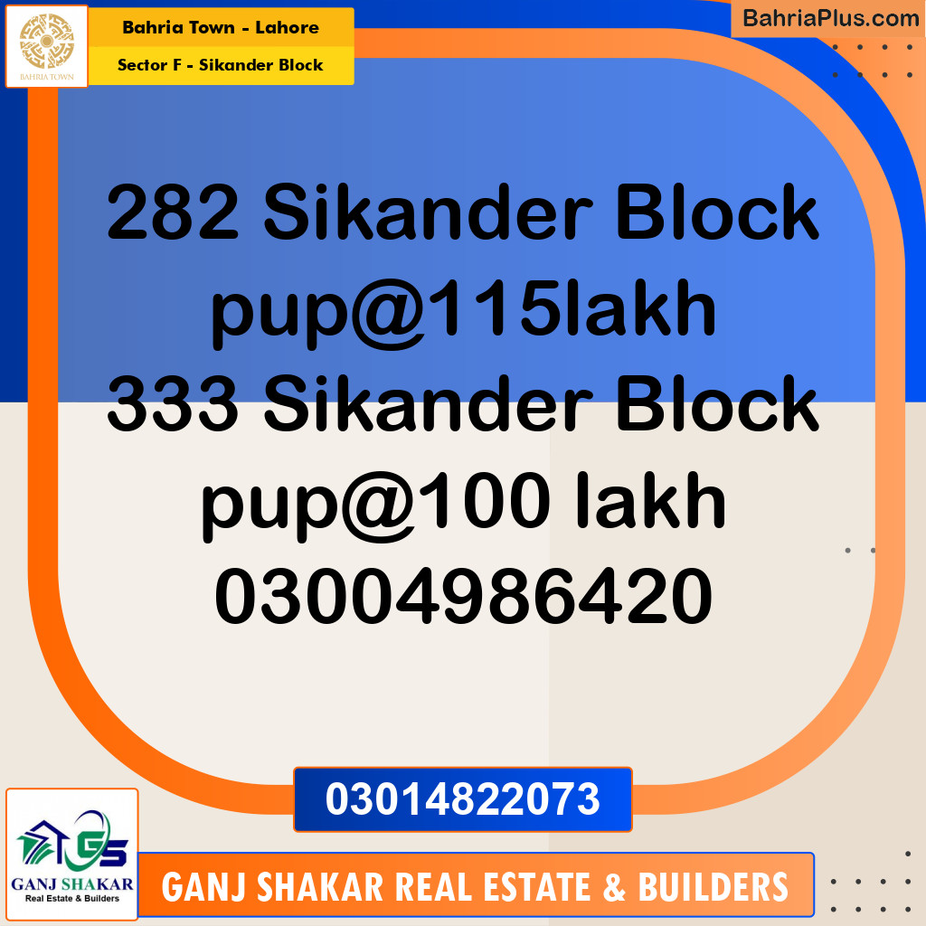 10 Marla Residential Plot for Sale in Sector F - Sikander Block -  Bahria Town, Lahore - (BP-260640)
