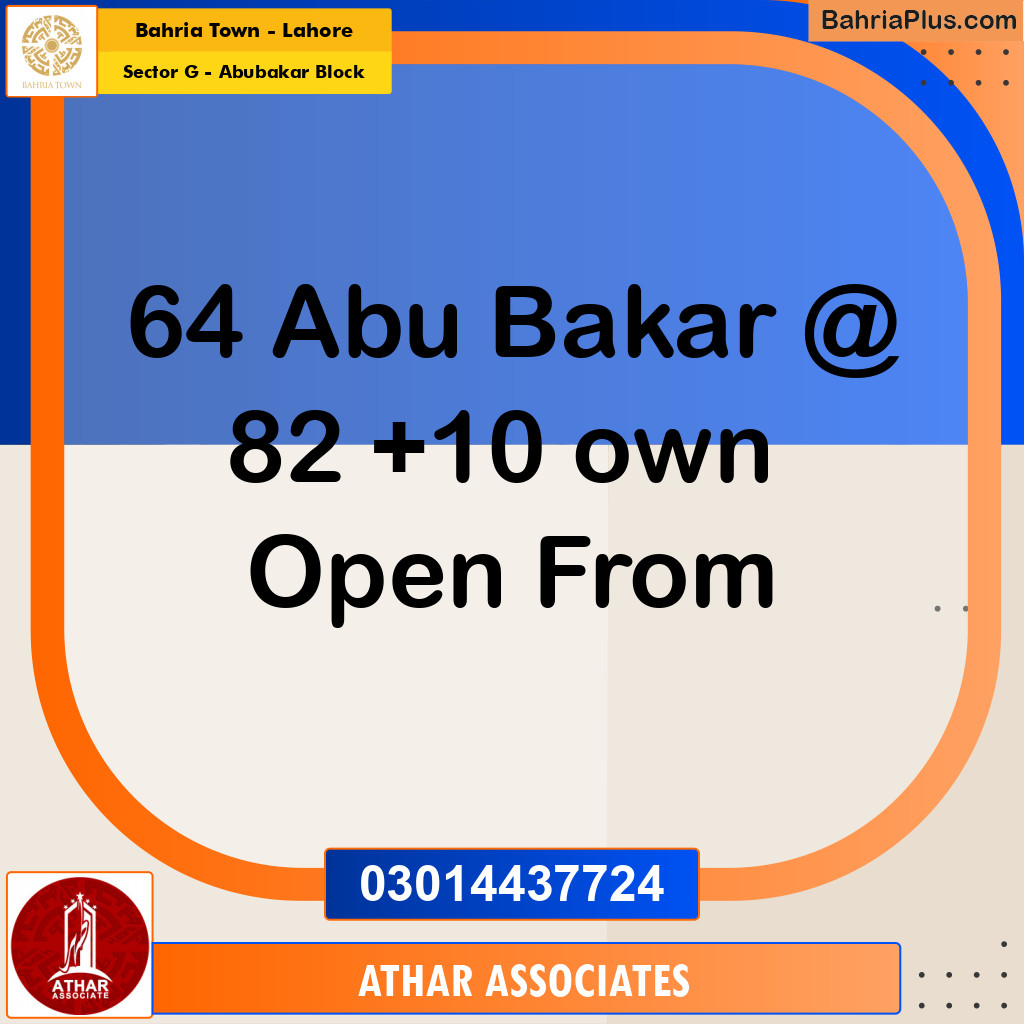 10 Marla Residential Plot for Sale in Sector G - Abubakar Block -  Bahria Town, Lahore - (BP-260643)