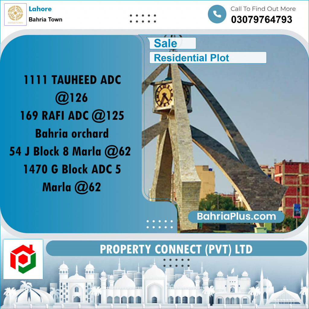 Residential Plot for Sale in Bahria Town, Lahore - (BP-260682)