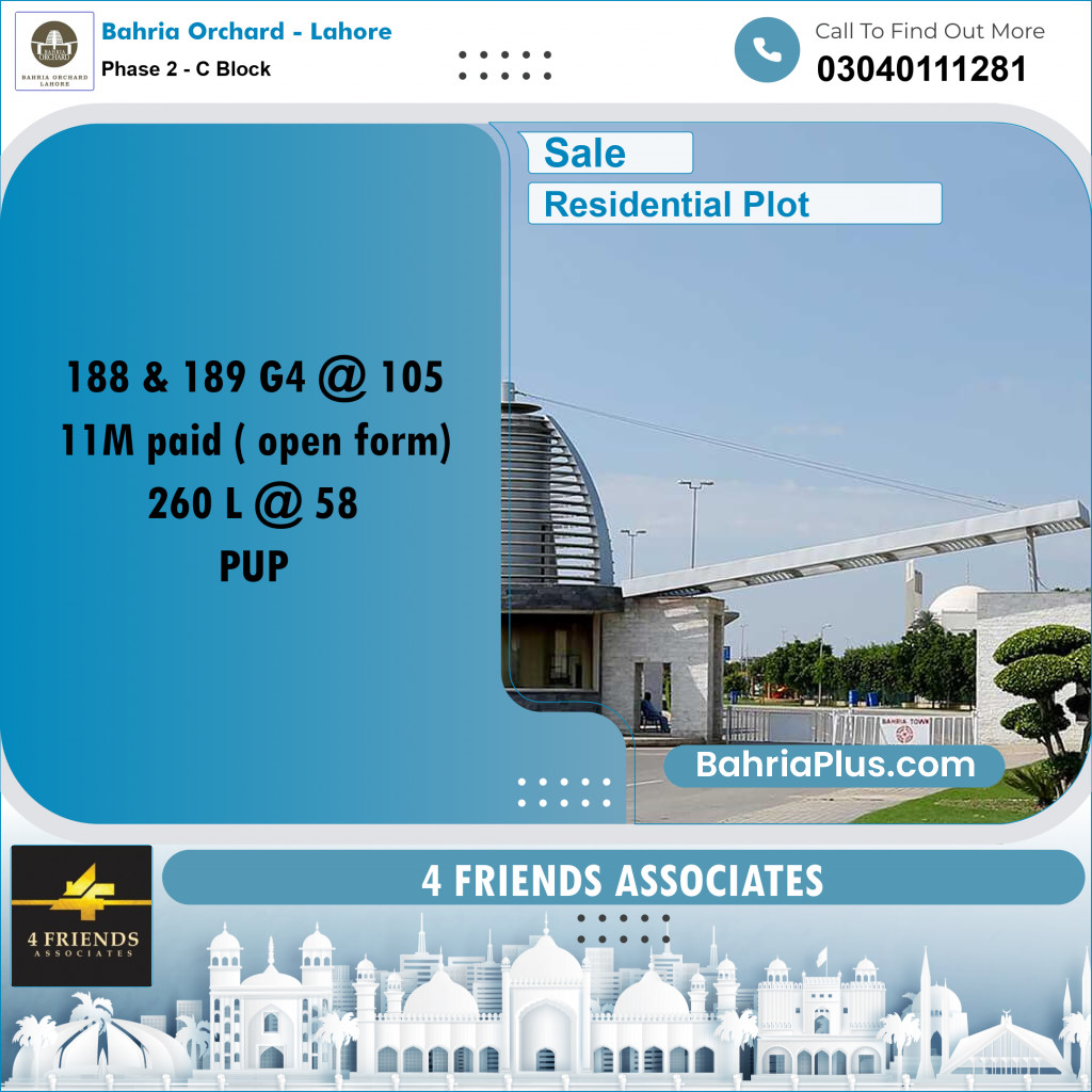 5 Marla Residential Plot for Sale in Phase 2 - C Block -  Bahria Orchard, Lahore - (BP-260701)