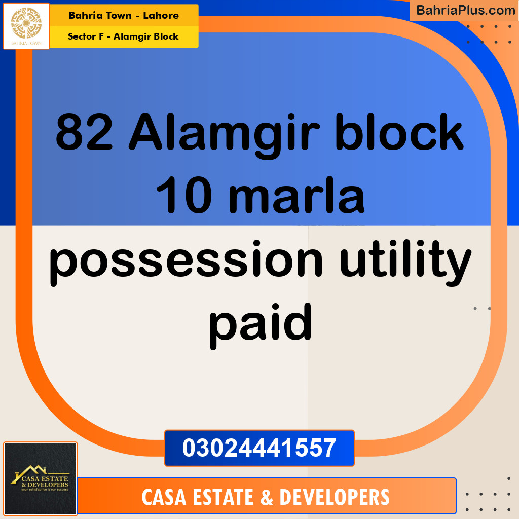 10 Marla Residential Plot for Sale in Sector F - Alamgir Block -  Bahria Town, Lahore - (BP-260705)