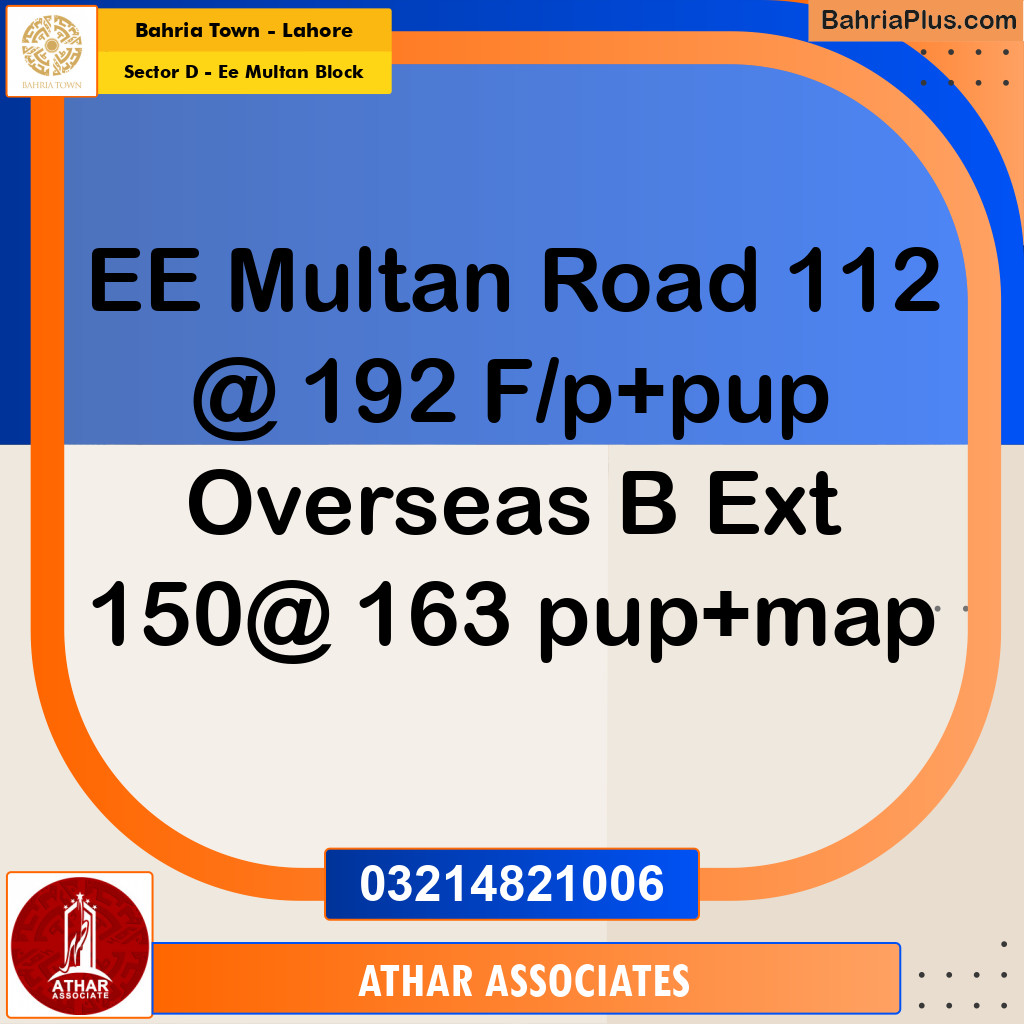 1 Kanal Residential Plot for Sale in Sector D - EE Multan Block -  Bahria Town, Lahore - (BP-260711)