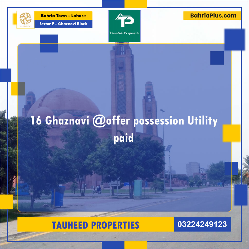 11 Marla Residential Plot for Sale in Sector F - Ghaznavi Block -  Bahria Town, Lahore - (BP-260714)