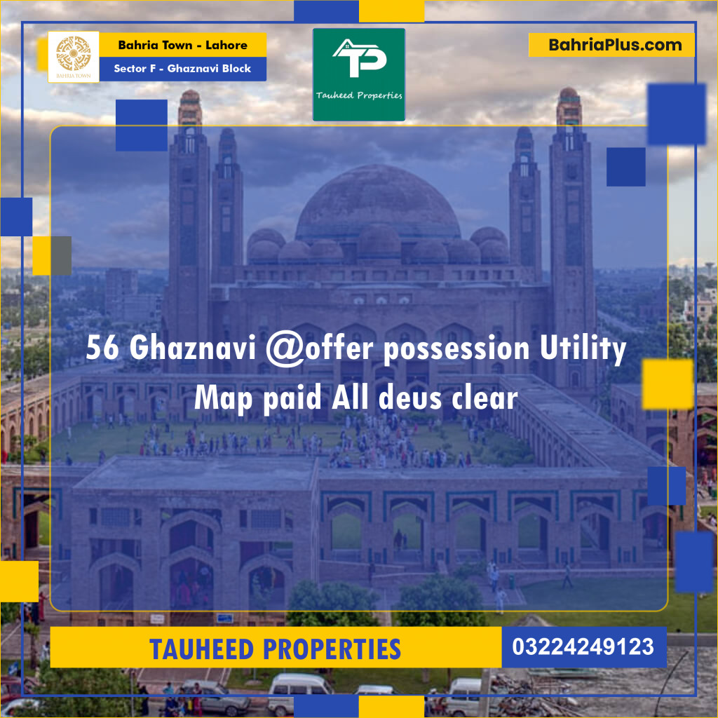 11 Marla Residential Plot for Sale in Sector F - Ghaznavi Block -  Bahria Town, Lahore - (BP-260716)