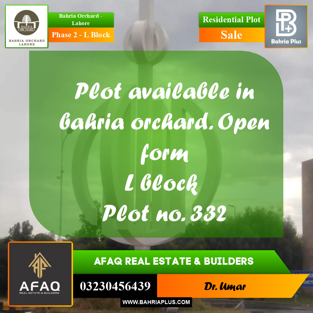 5 Marla Residential Plot for Sale in Phase 2 - L Block -  Bahria Orchard, Lahore - (BP-260819)