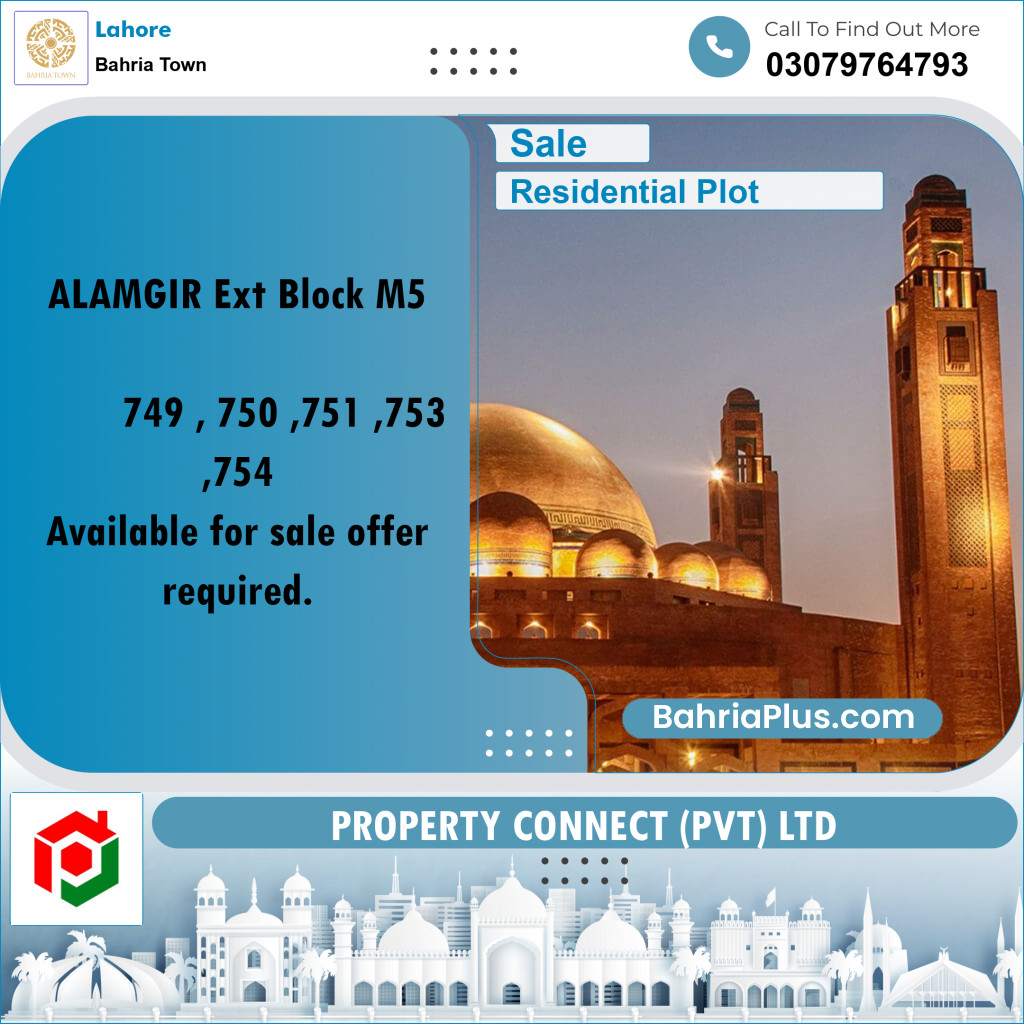 Residential Plot for Sale in Bahria Town, Lahore - (BP-260832)