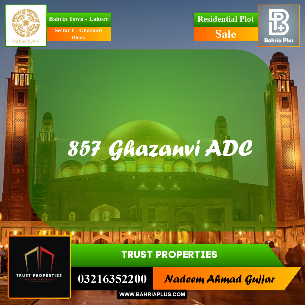 10 Marla Residential Plot for Sale in Sector F - Ghaznavi Block -  Bahria Town, Lahore - (BP-260834)