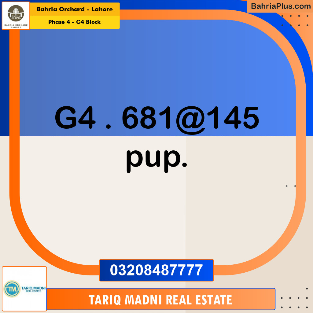 1 Kanal Residential Plot for Sale in Phase 4 - G4 Block -  Bahria Orchard, Lahore - (BP-260876)