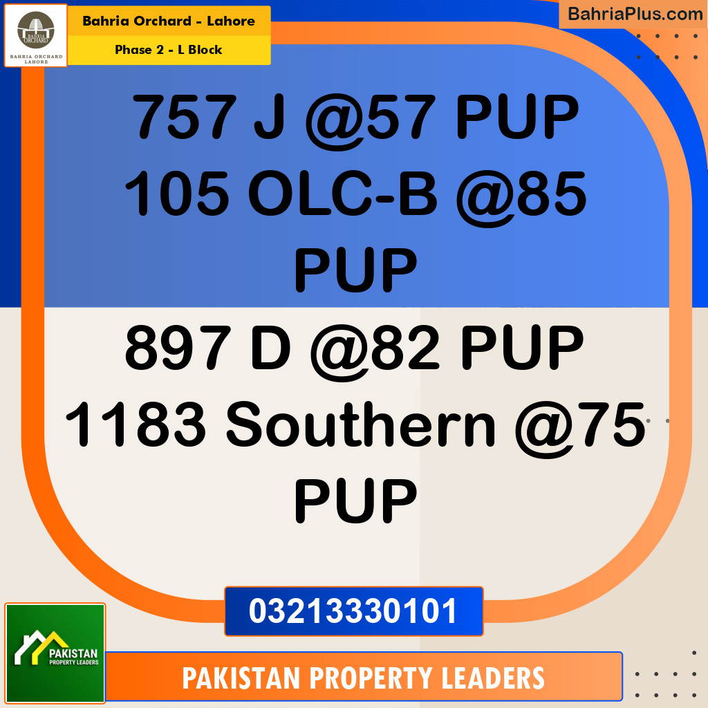 8 Marla Residential Plot for Sale in Phase 2 - L Block -  Bahria Orchard, Lahore - (BP-260923)