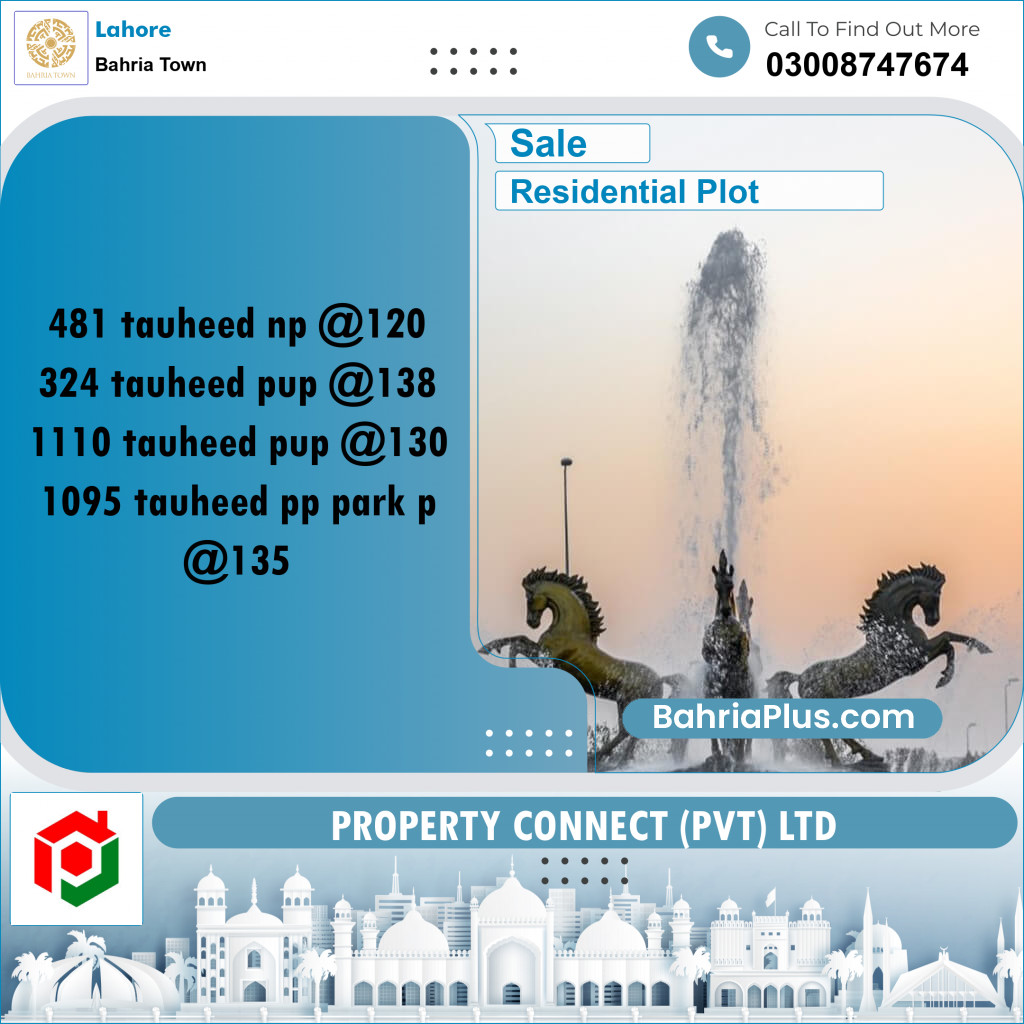 Residential Plot for Sale in Bahria Town, Lahore - (BP-260938)