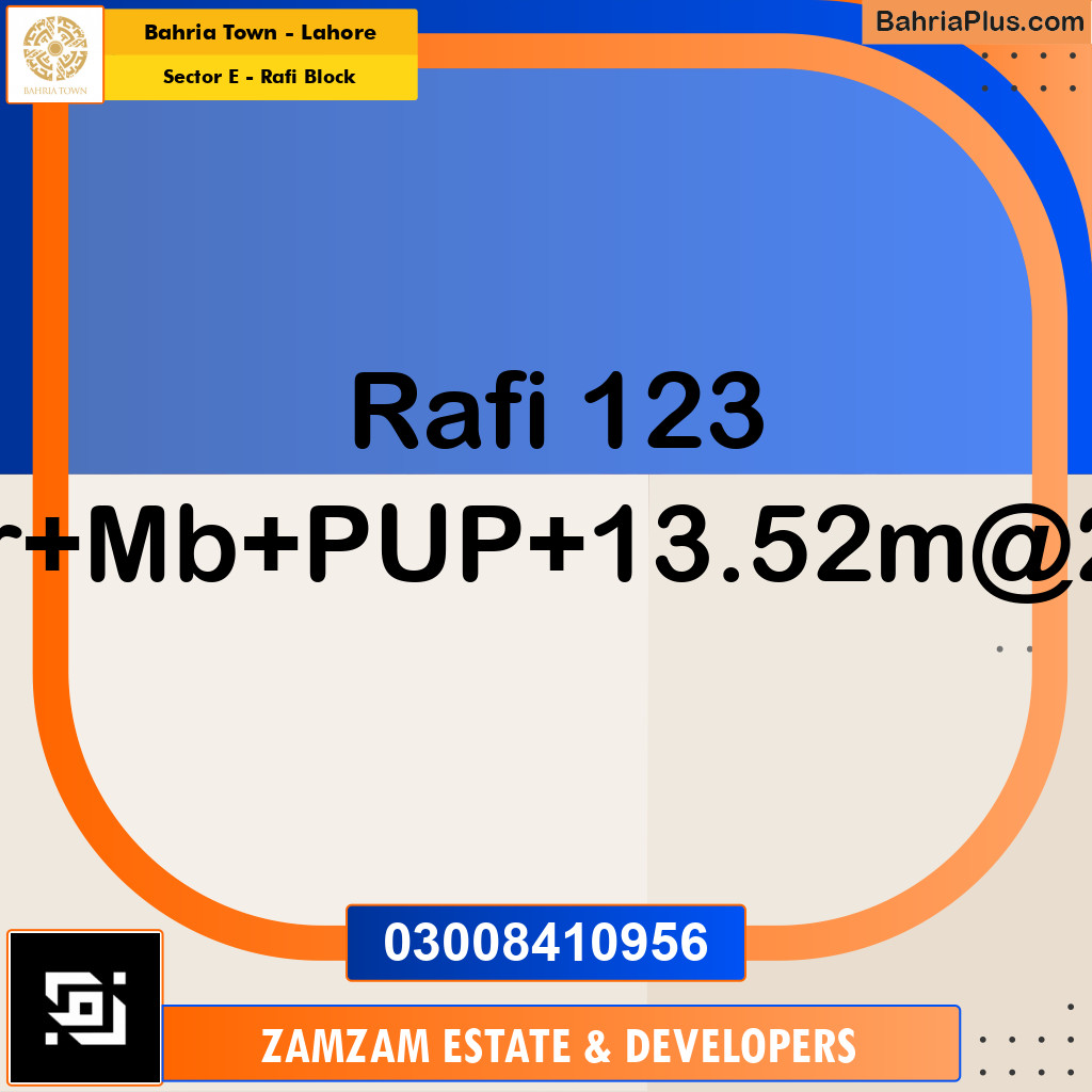 13.52 Marla Residential Plot for Sale in Sector E - Rafi Block -  Bahria Town, Lahore - (BP-261008)