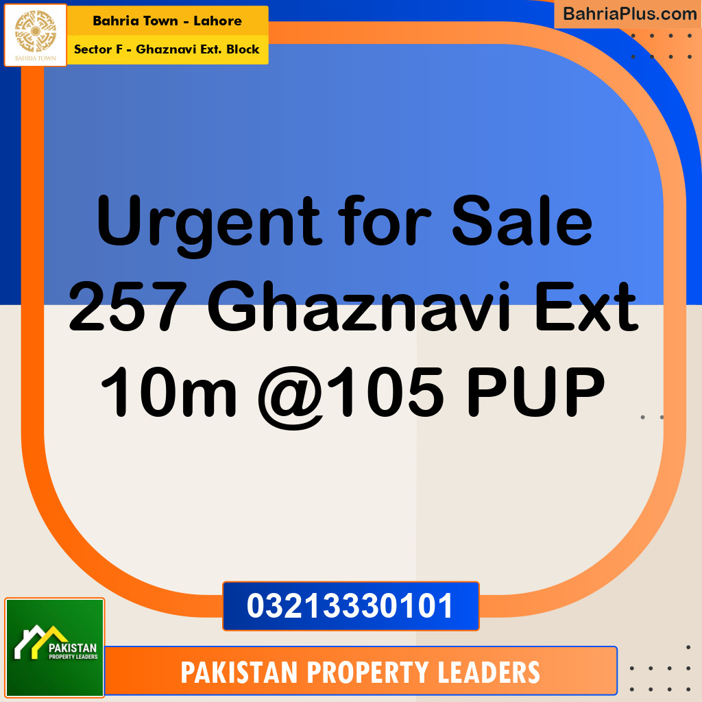 10 Marla Residential Plot for Sale in Sector F - Ghaznavi Ext. Block -  Bahria Town, Lahore - (BP-261035)