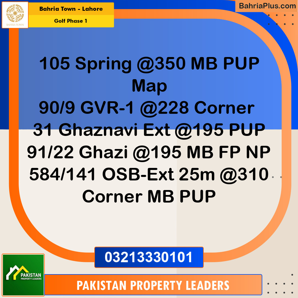 1 Kanal Residential Plot for Sale in Golf Phase 1 -  Bahria Town, Lahore - (BP-261042)