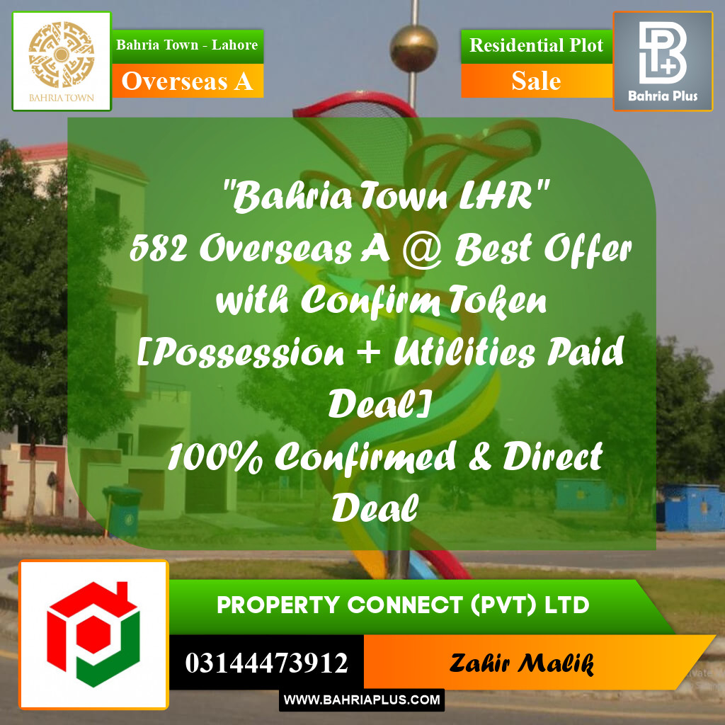 10 Marla Residential Plot for Sale in Overseas A -  Bahria Town, Lahore - (BP-261048)