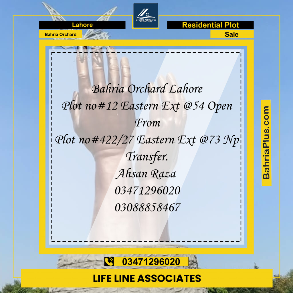 5 Marla Residential Plot for Sale in Bahria Orchard, Lahore - (BP-261067)