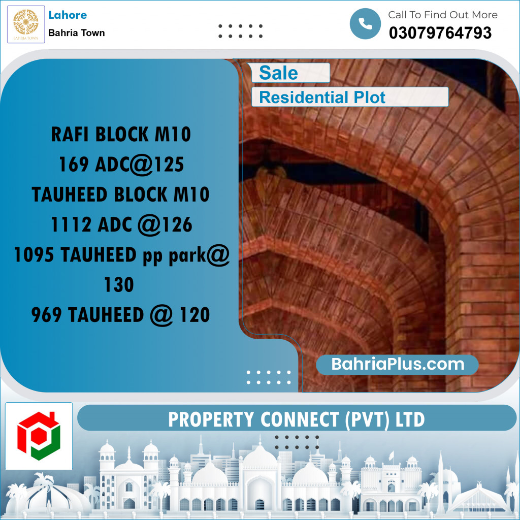 Residential Plot for Sale in Bahria Town, Lahore - (BP-261138)