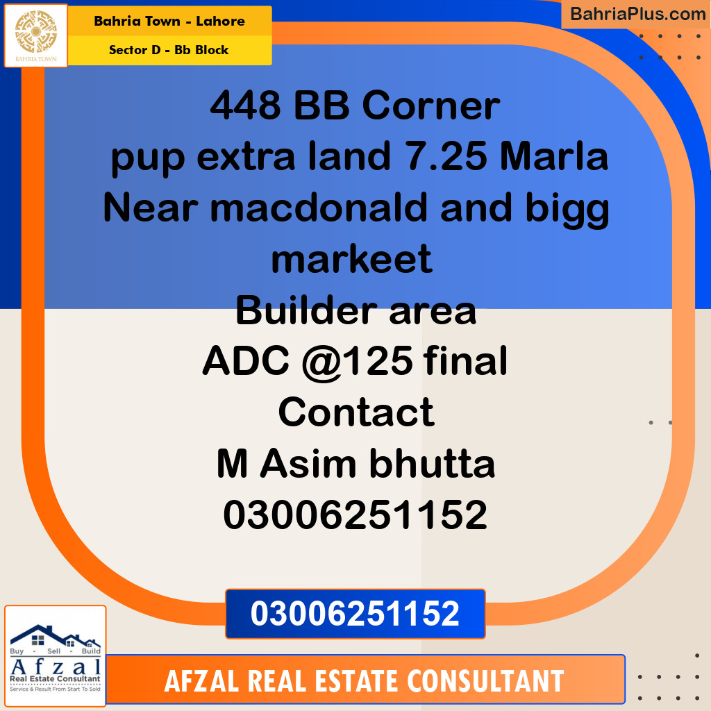 5 Marla Residential Plot for Sale in Sector D - BB Block -  Bahria Town, Lahore - (BP-261143)
